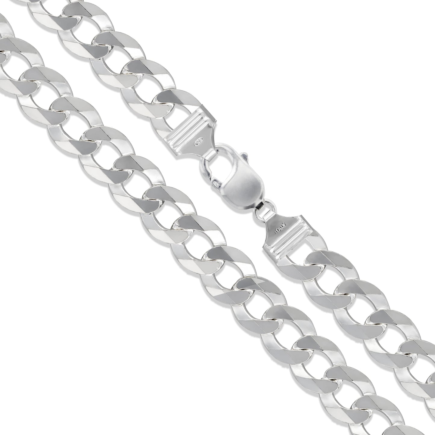 Curb 400 - 15.5mm - Sterling Silver Curb Chain Necklace