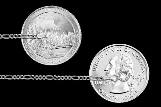 Figaro 060 - 2.5mm - Sterling Silver Figaro Chain Necklace