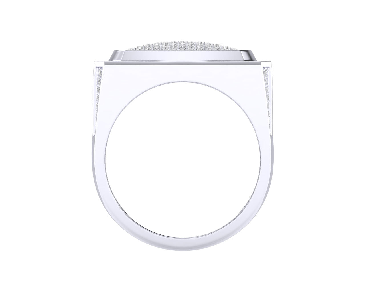 Sterling Silver Round Diamond Square Designer SZ 10 Mens Ring 3/4 Cttw