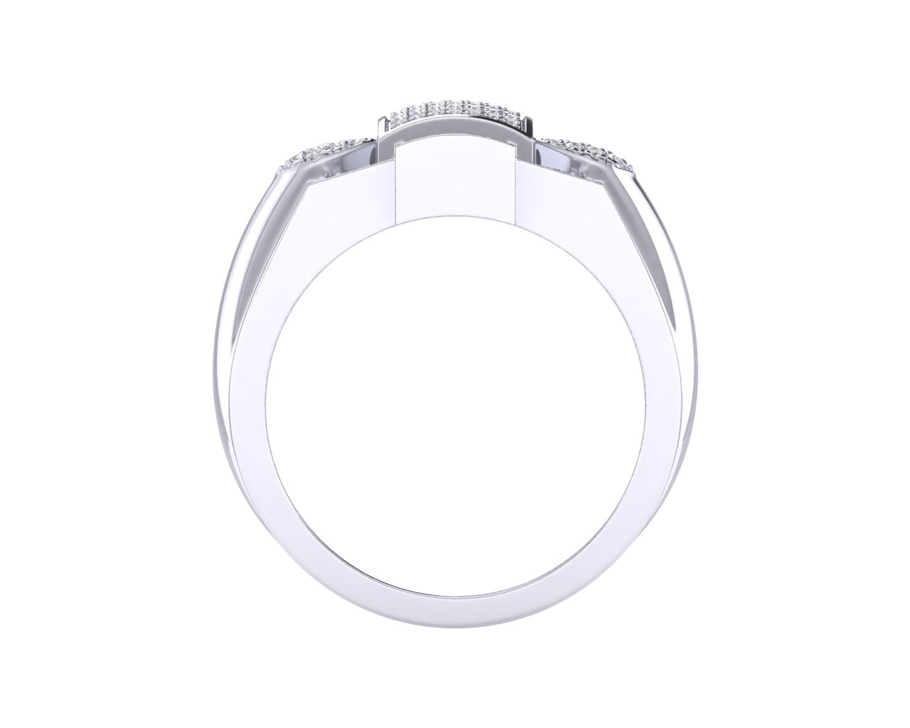 Sterling Silver Round Diamond Designer SZ 10 Mens Ring 1/2 Cttw