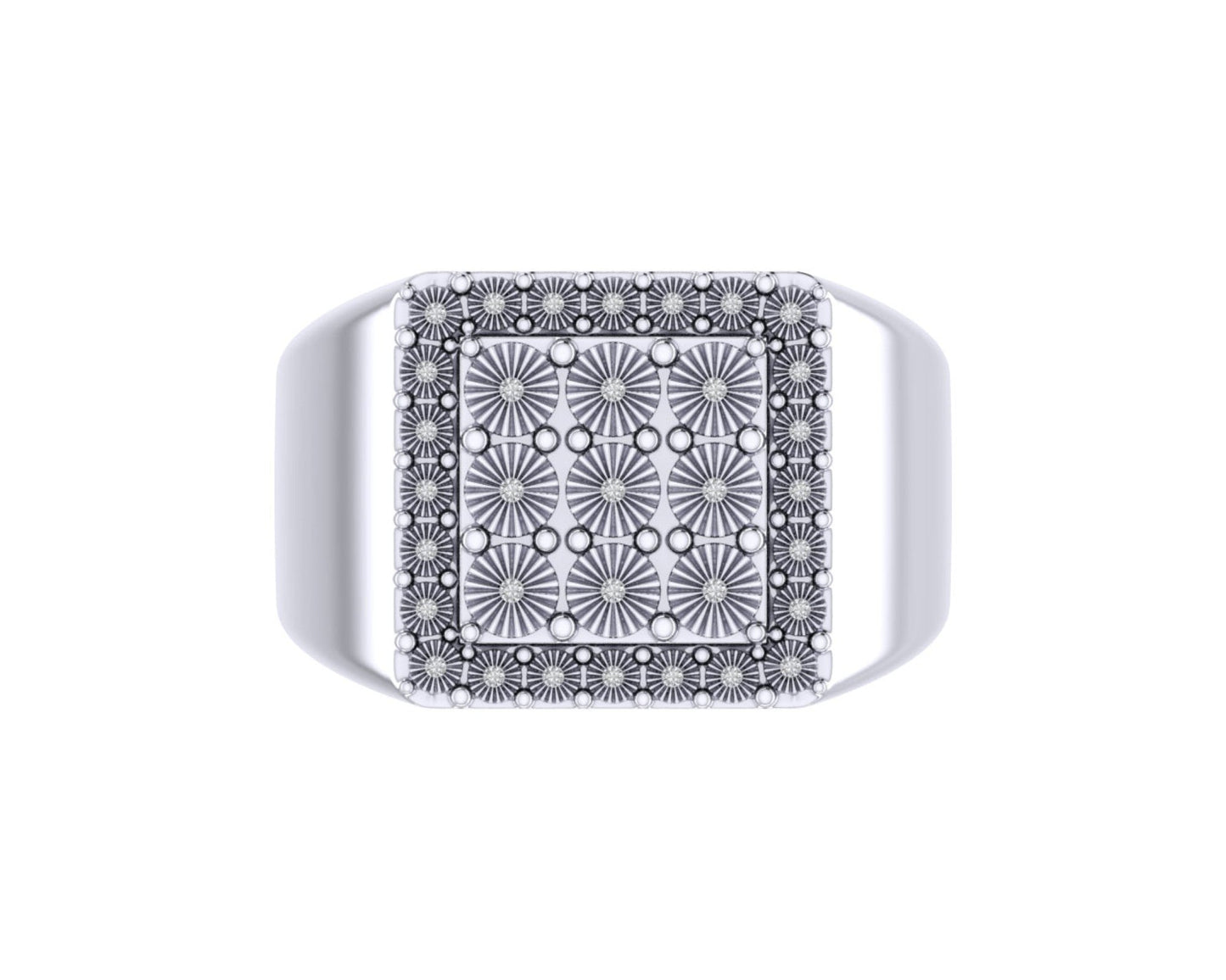 Sterling Silver Round Diamond SZ 10 Mens Floral Designer Ring 1-1/10 Cttw