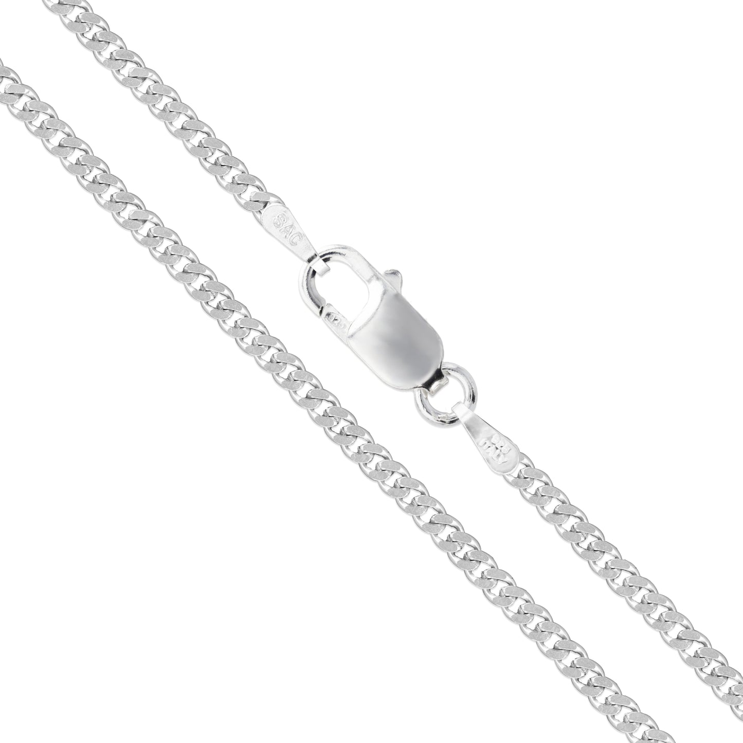 Curb 060 - 2.8mm - Sterling Silver Flat Curb Chain Necklace