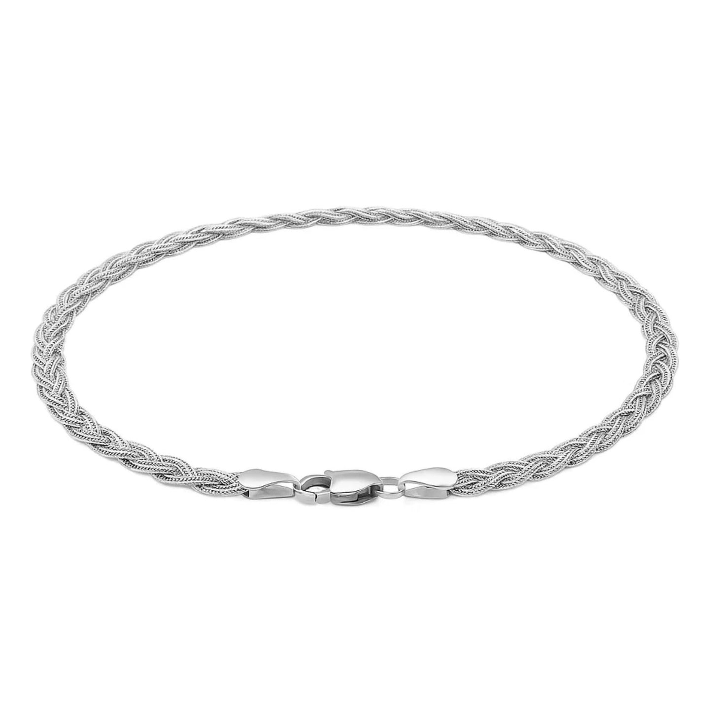 14k White Gold Braided Bracelet (3.50 mm)