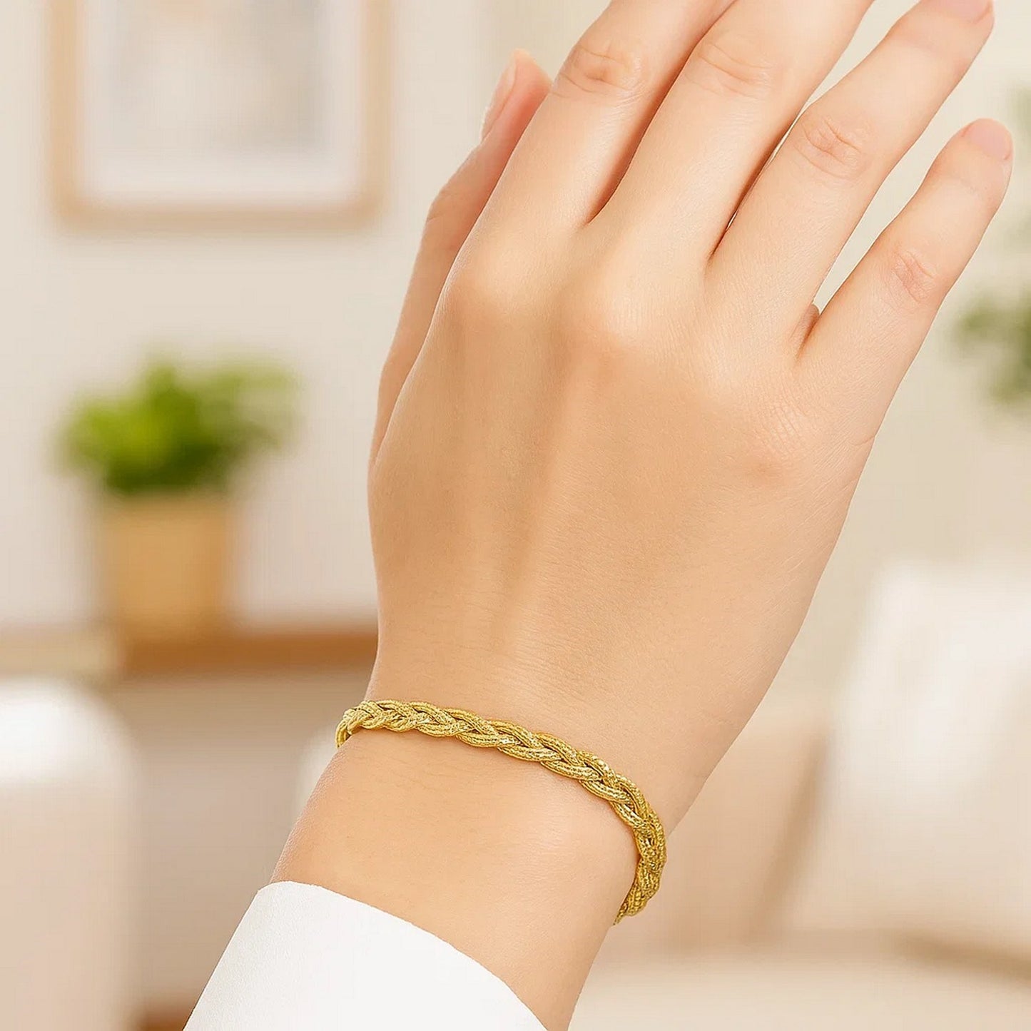 14k Yellow Gold Braided Bracelet (3.50 mm)