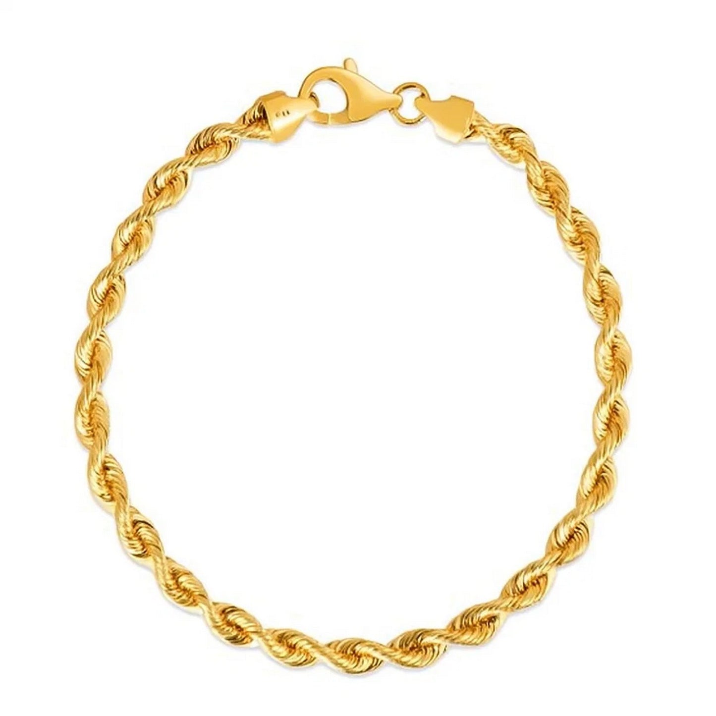 Silk Rope Chain Bracelet in 14k Yellow Gold (4.30 mm)