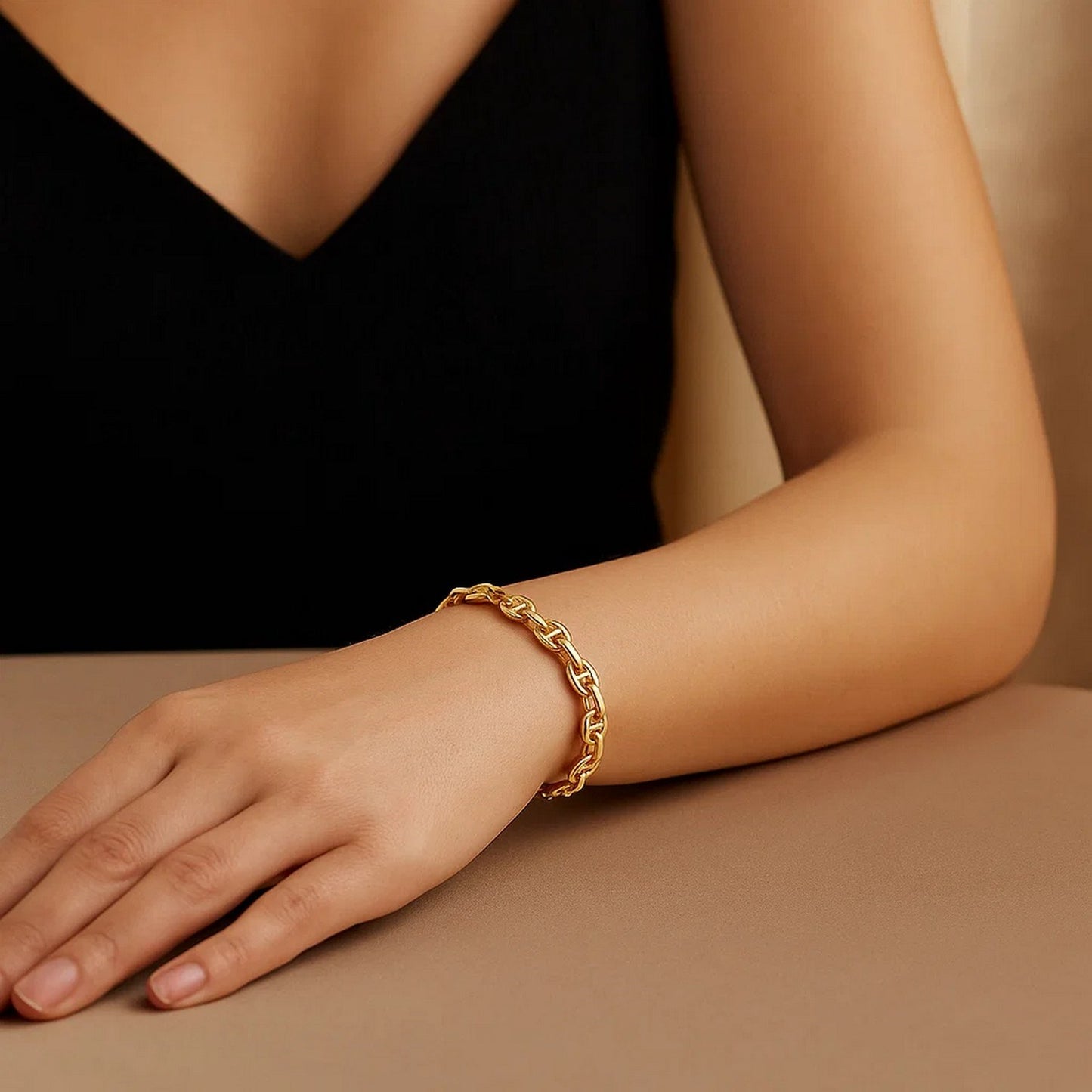 14k Yellow Gold High Polish Mariner Link Bracelet (5.40 mm)
