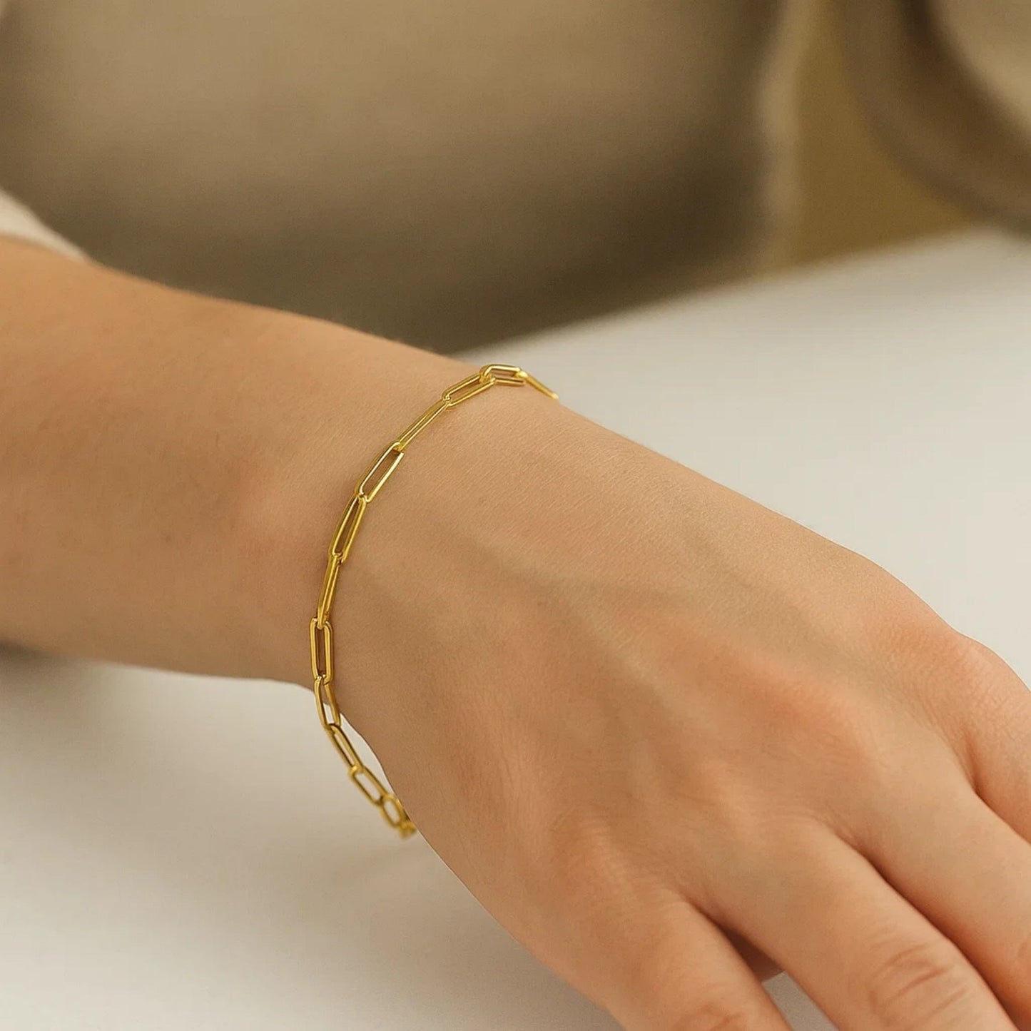 10K Yellow Gold Paperclip Bracelet (2.50 mm)