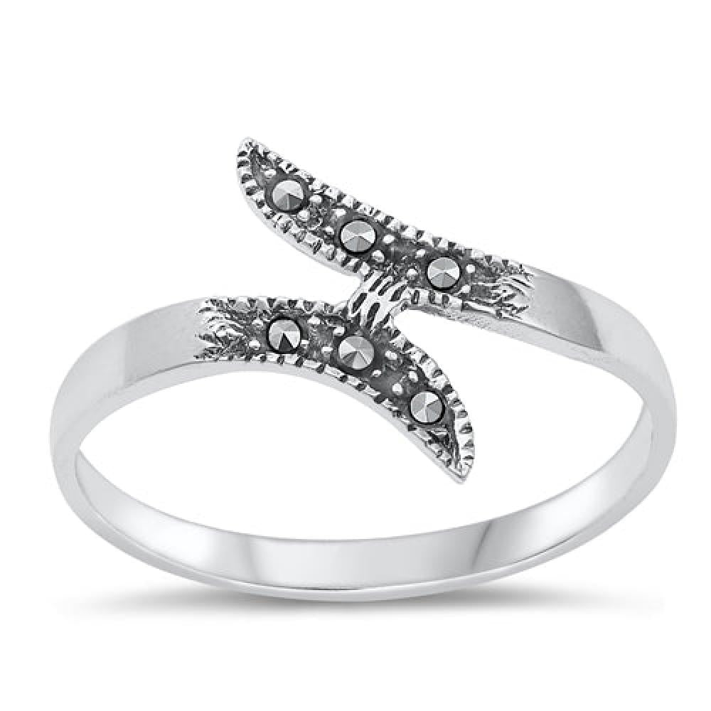 Sterling Silver Marcasite Spoon Ring