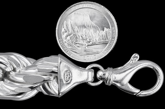 Rope Rhodium Plated 360 - 18mm - Sterling Silver Rope Chain Necklace