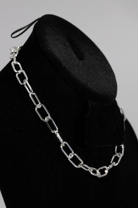 Paper Clip 180 - 9mm - Sterling Silver Paper Clip Chain Necklace