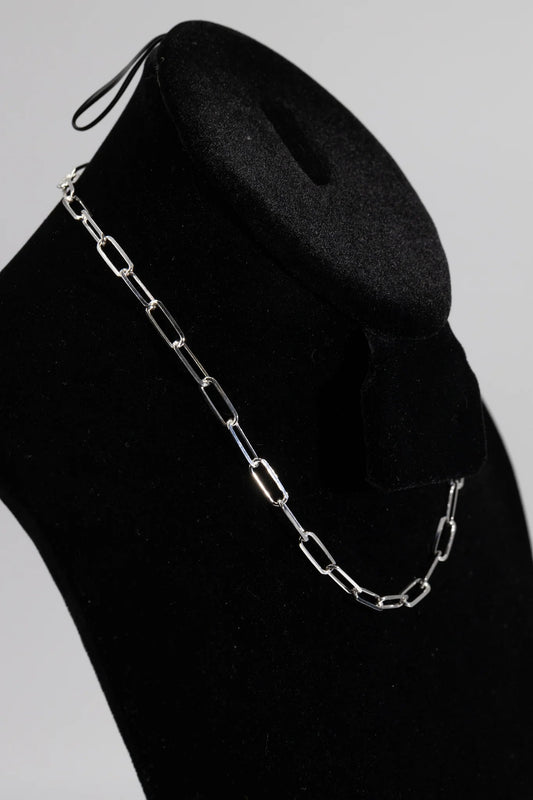Paper Clip Flat 100 - 5.8mm - Sterling Silver Paper Clip Chain Necklace