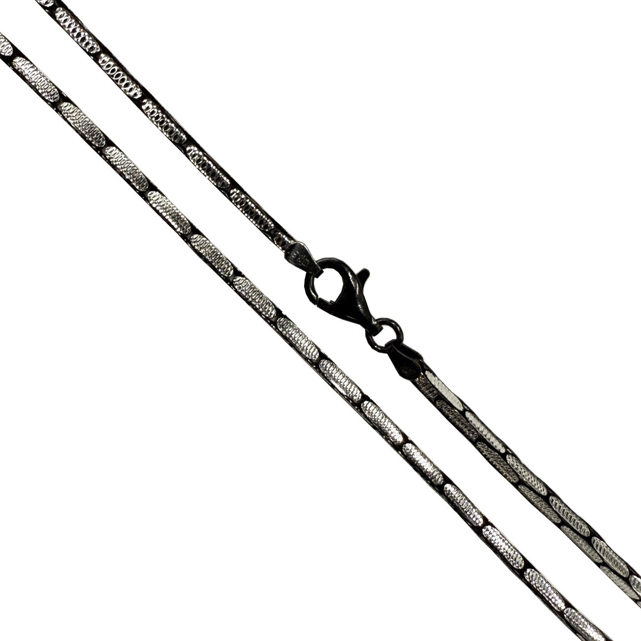 Cardano 150 - 2.5mm - Sterling Silver Black 2-Tone Diamond-Cut Chain