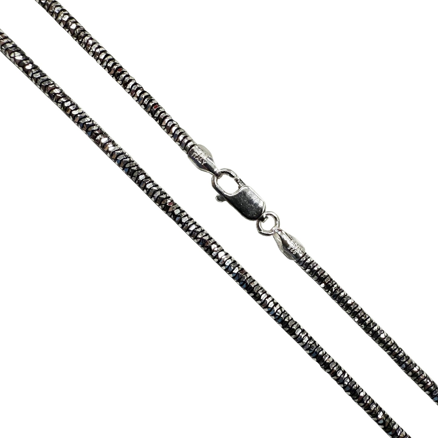 Snake Prism 240 - 2.5mm - Sterling Silver Black Plated 2-Tone DC Flex Chain