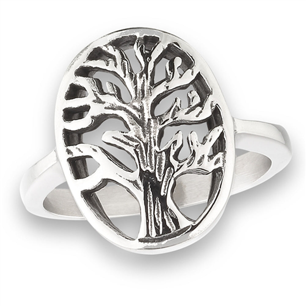 Stainless Steel Tree of Life Ring