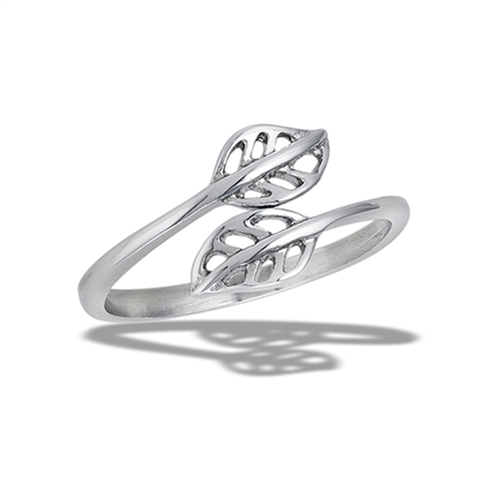 Stainless Steel Leaf Spoon Ring