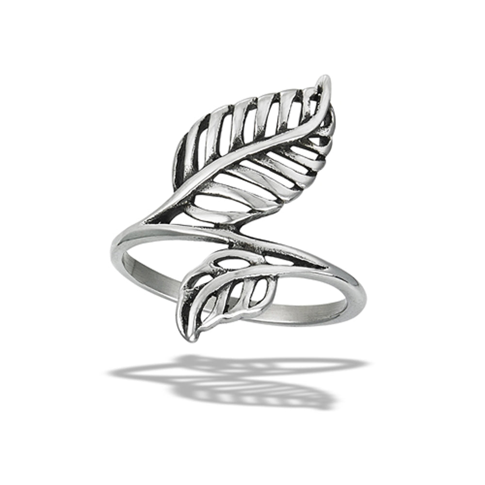 Stainless Steel Leaf Ring