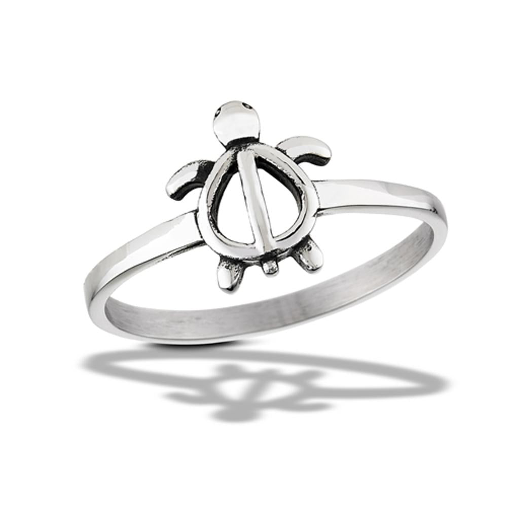 Stainless Steel Cute Turtle Ring