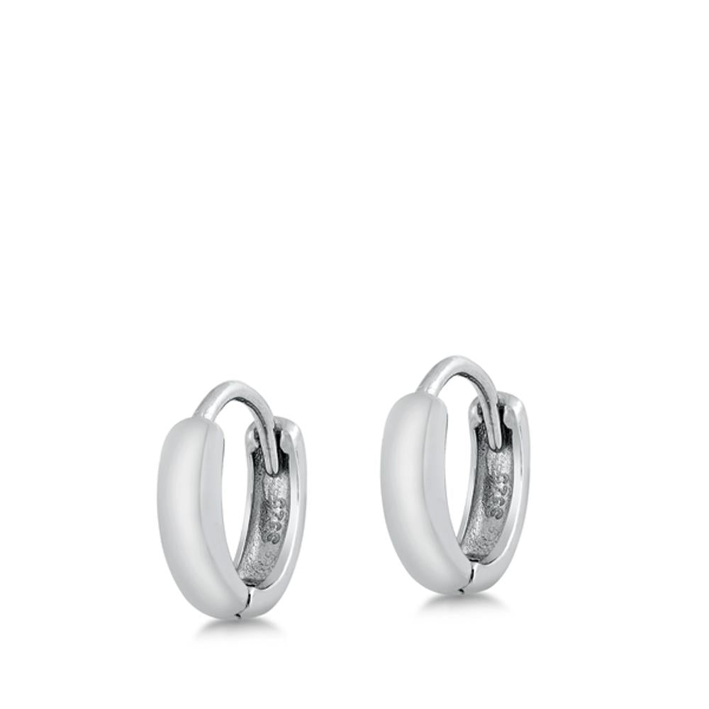 Sterling Silver Unique Chunky Hoop High Polished Earrings 925 New