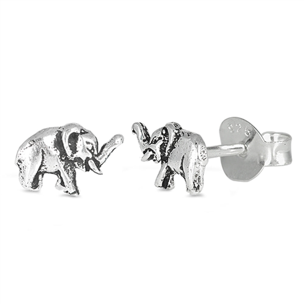 Sterling Silver Cute Elephant Animal Classic Simple Earrings 925 New