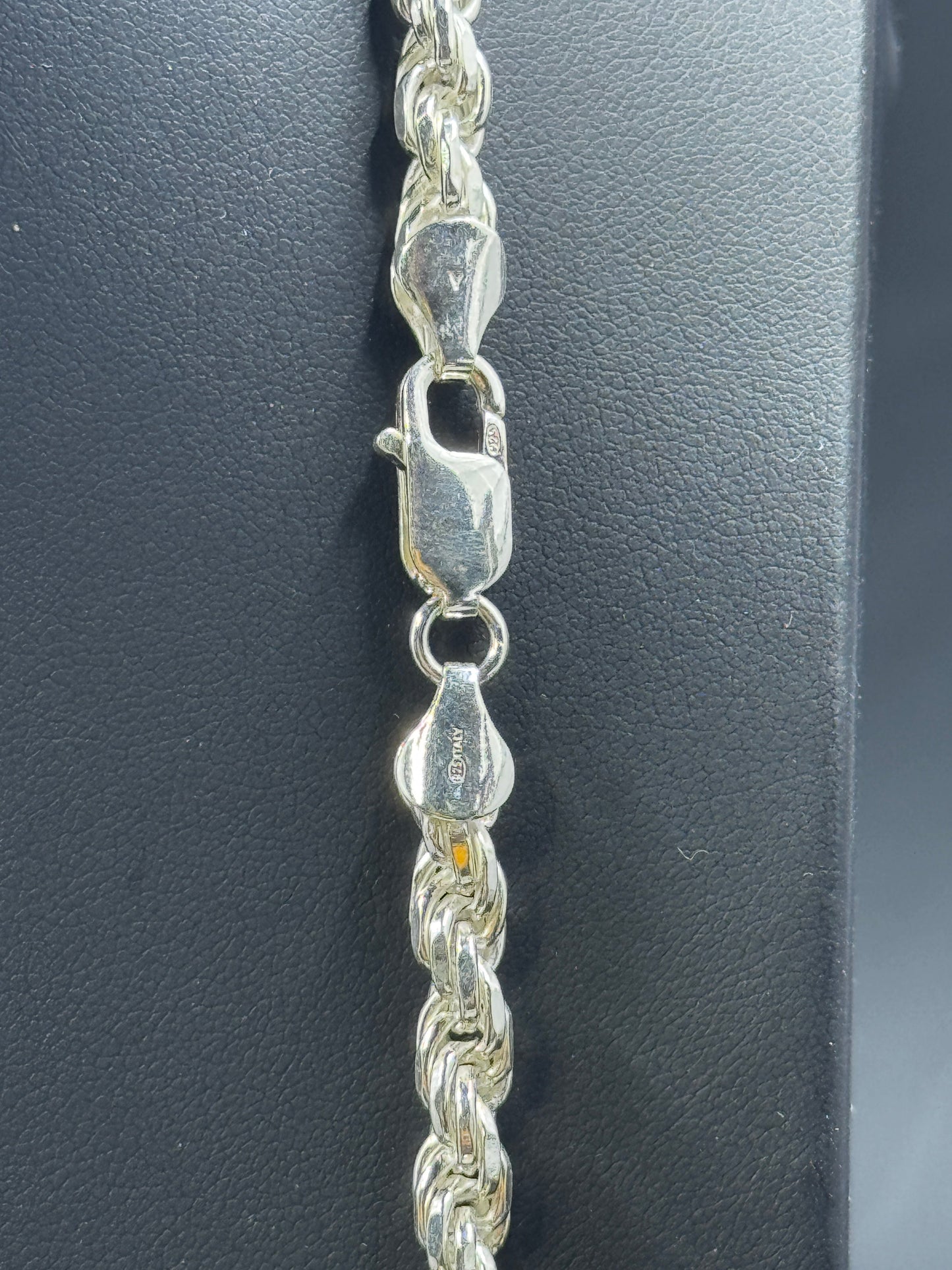 5.6mm Sterling Silver Rope Chain Necklace – Multiple Lengths