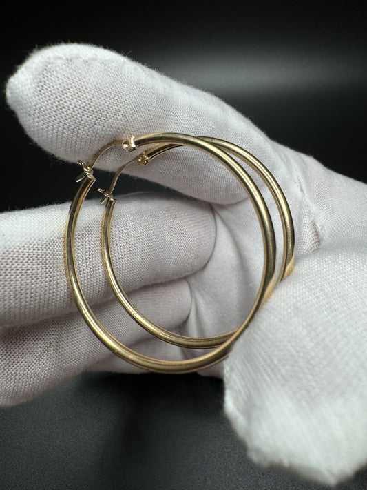 40mm 14k Yellow Gold Hoops 2.7g
