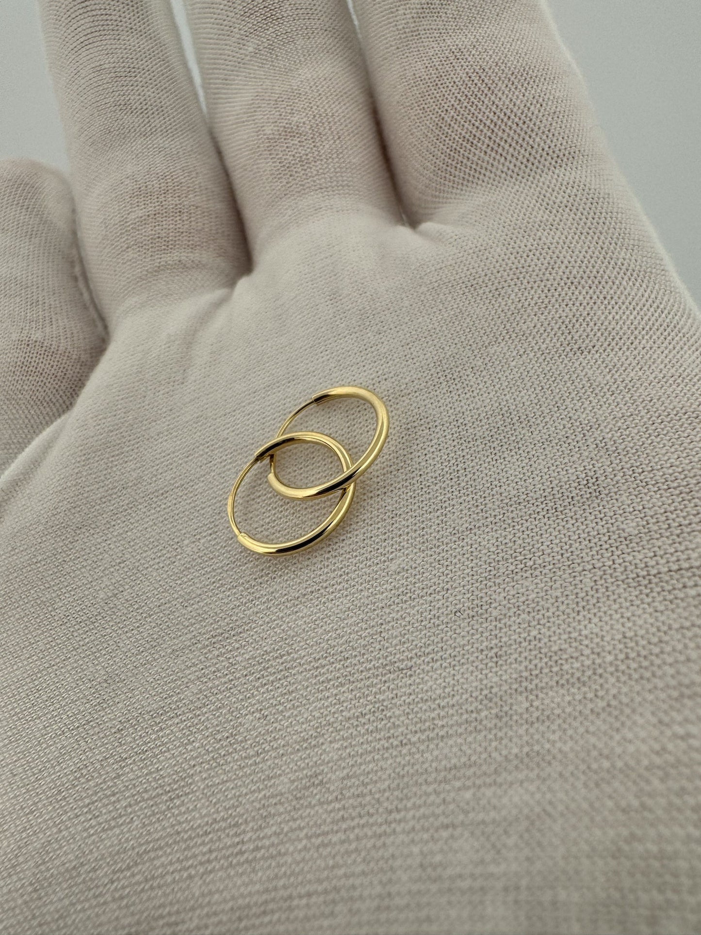 12mm 14k Yellow Gold Huggies .4g