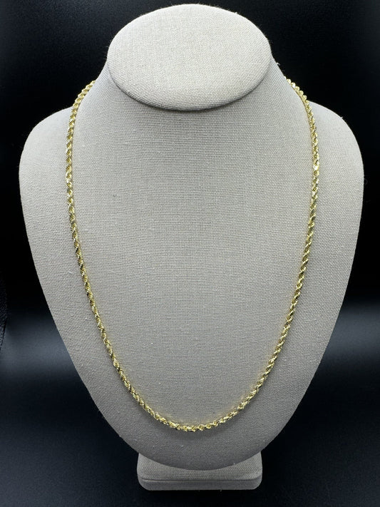 24” 10k Yellow Gold Rope 3mm 8.8g