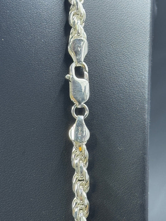 5.6mm Sterling Silver Rope Chain Necklace – Multiple Lengths