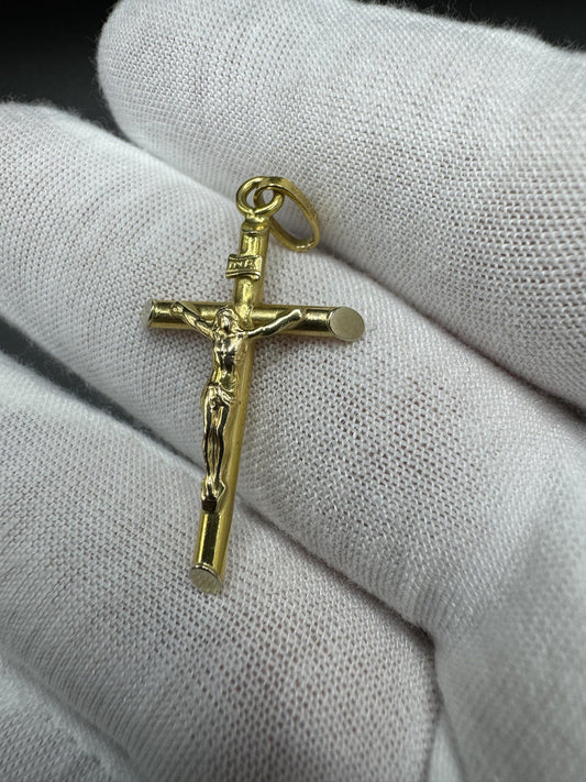 1.5” 14k Yellow Gold Crucifix 3mm Bail 2.1g