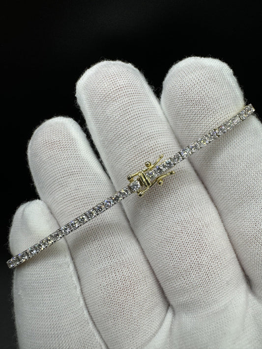 7” 14k Yellow Gold 3ctw VS/VVS Lab Diamond Tennis Bracelet 7.3g