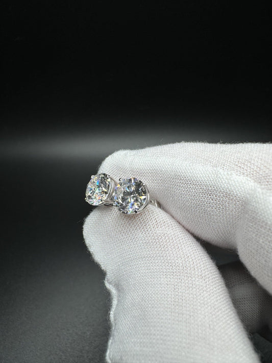 14k White Gold 4ctw D VVS2 Lab Diamond Studs EGL Certified 1.7g