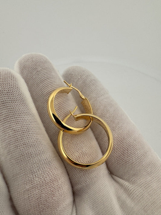 20mm x 5mm 14k Yellow Gold Flat Hoops 2.3g