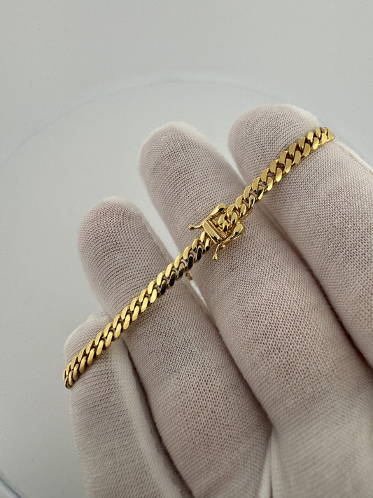 7” 14k Yellow Gold Cuban 4mm 9.63g