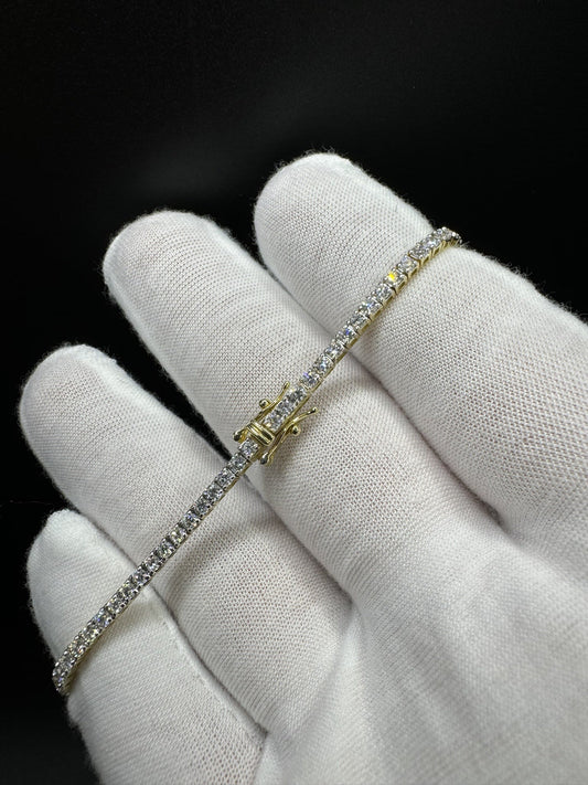 7.75” 14k Yellow Gold 3ctw VS/VVS Lab Diamond Tennis Bracelet 7.6g