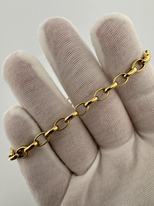 7.5” 14k Yellow Gold Fancy Paperclip 6mm 4.7g