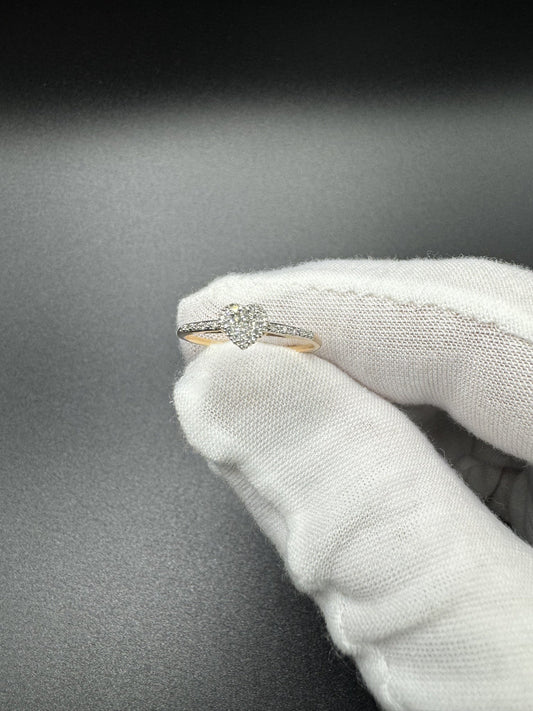 Size 7 10k Rose Gold Natural Diamond Heart Ring 1.0g