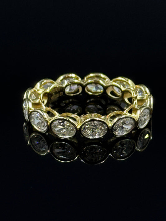 14k Gold 2.40ctw Lab-Grown Diamond Bezel-Set Eternity Band – White or Yellow Gold