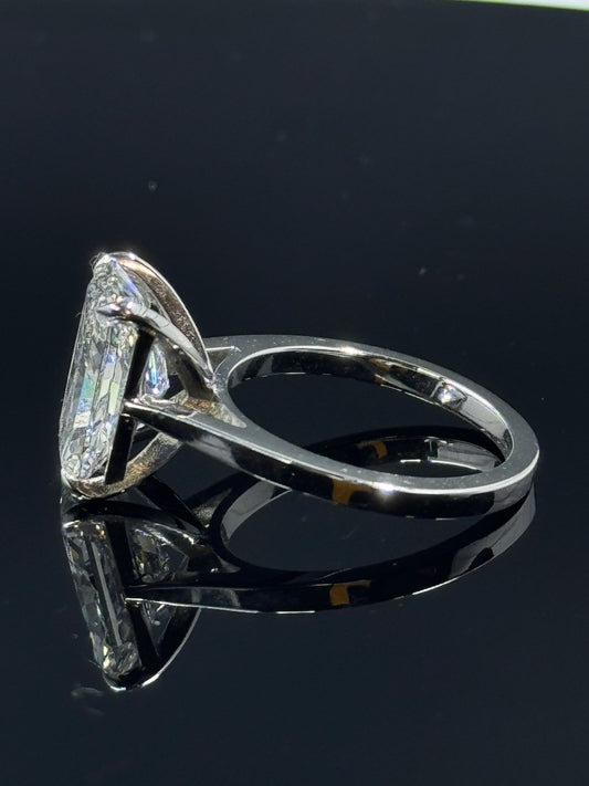 14k White Gold Cathedral Radiant Diamond Engagement Ring – 5.08ct F VS1, Size 7