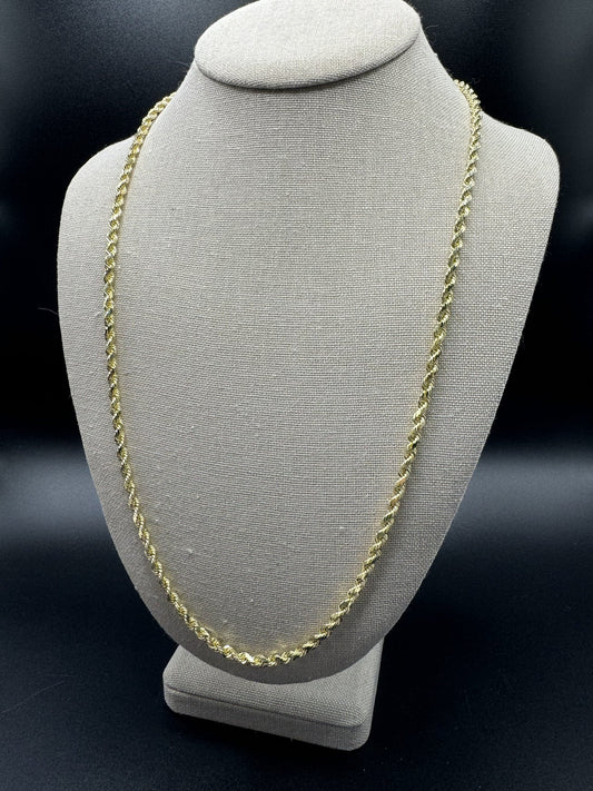26” 14k Yellow Gold Rope 3.5mm 33.2g