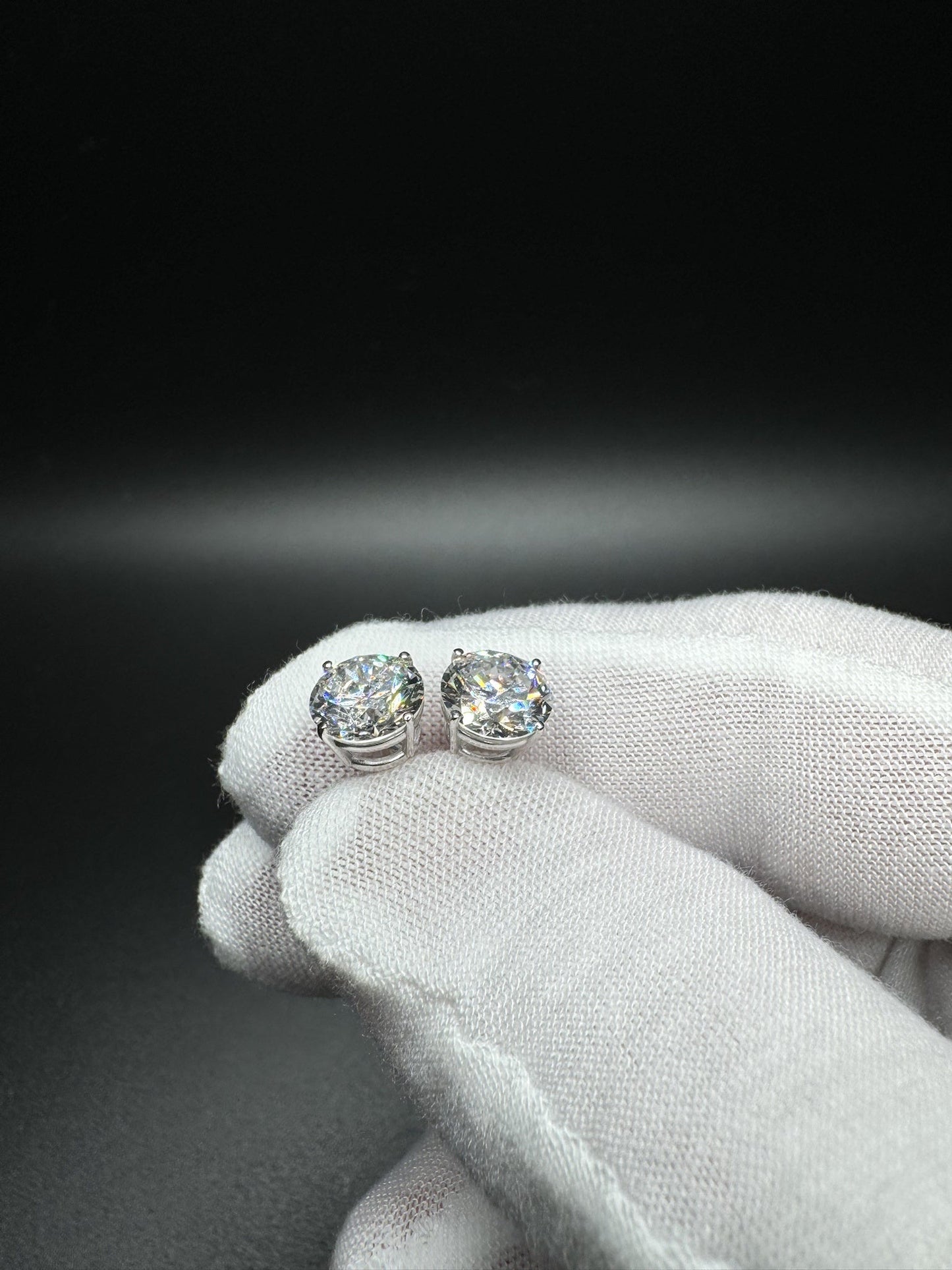 14k White Gold 4ctw D VVS2 Lab Diamond Studs EGL Certified 1.7g