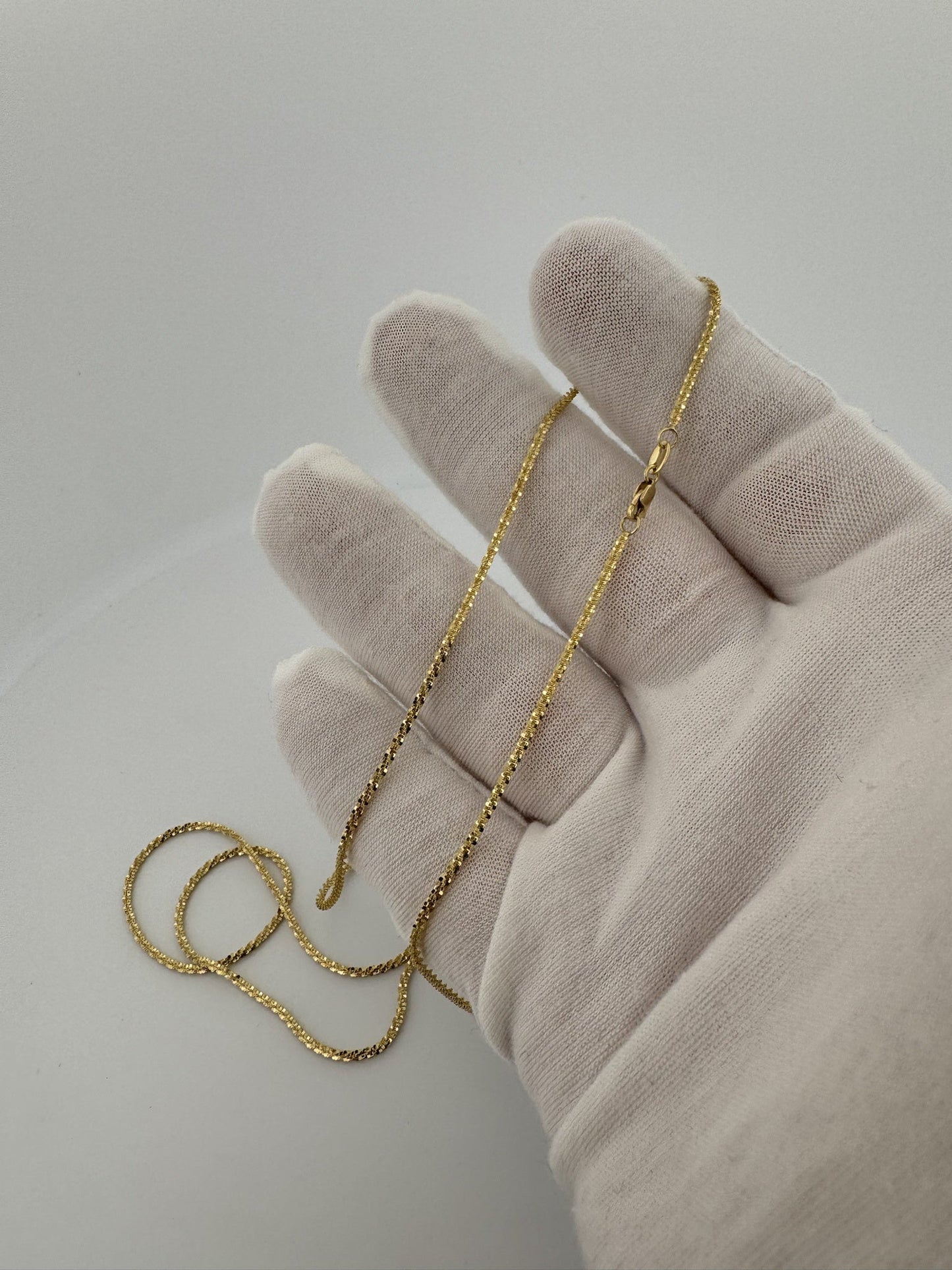 22” 14k Yellow Gold Diamond Cut Fancy Link Chain 1.5mm 3.44g