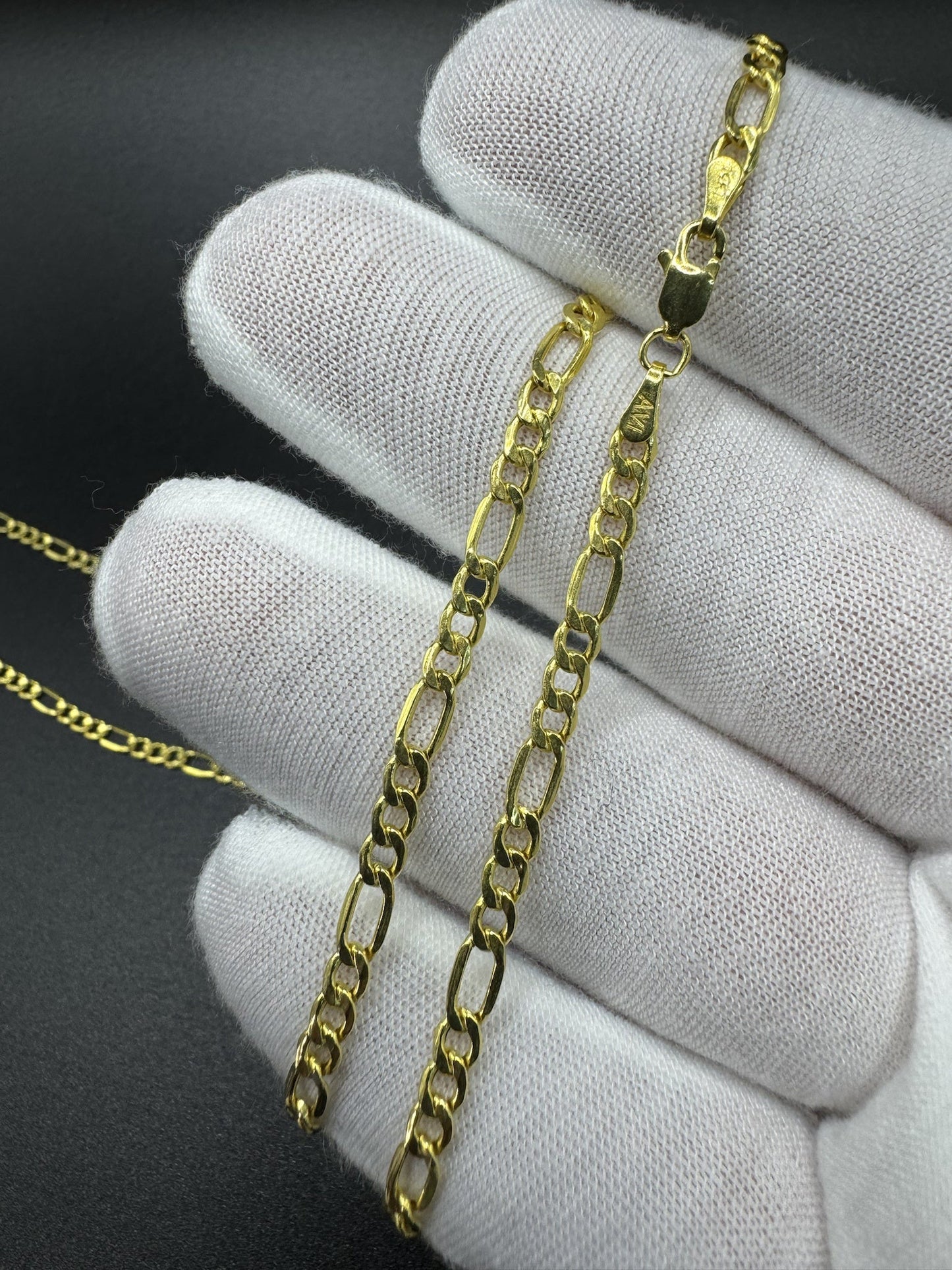 24” 14k Yellow Gold Figaro 3mm 4.6g