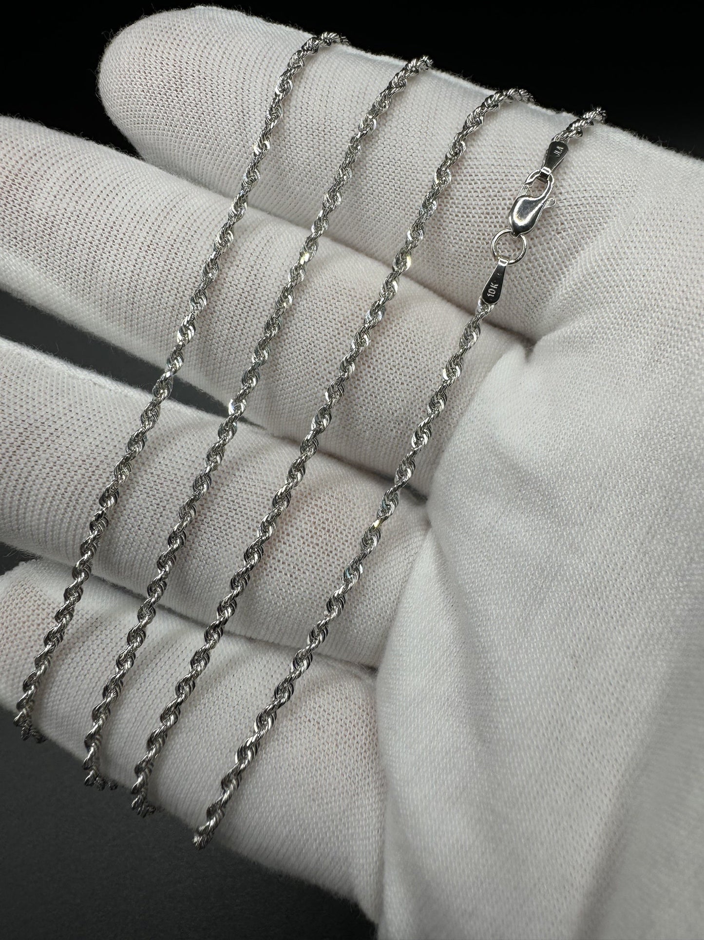24” 10k White Gold Rope 2mm 5.1g