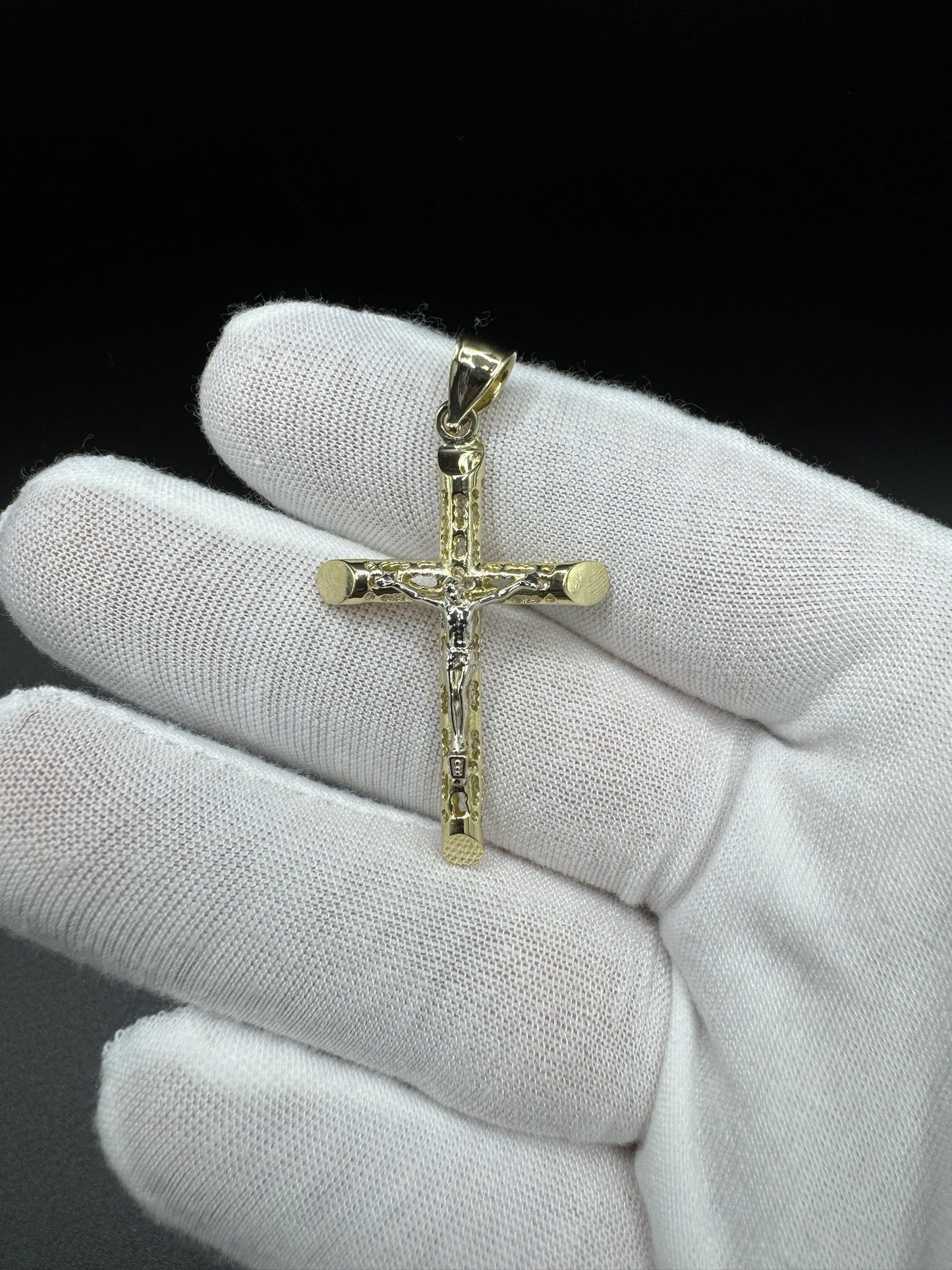 2” 14k Yellow Gold Cross/Crucifix 5.6mm Bail 3.51g