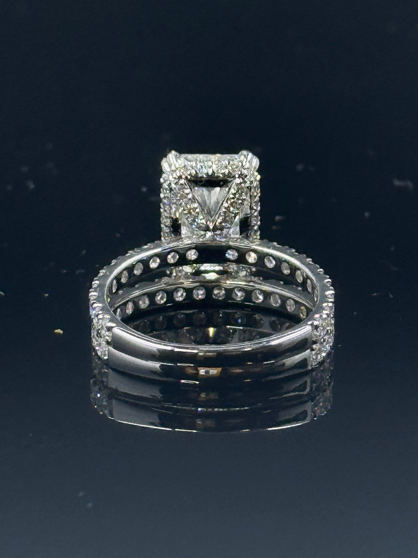 14k White Gold Radiant Diamond Bridal Set – 5.93ctw, Size 7