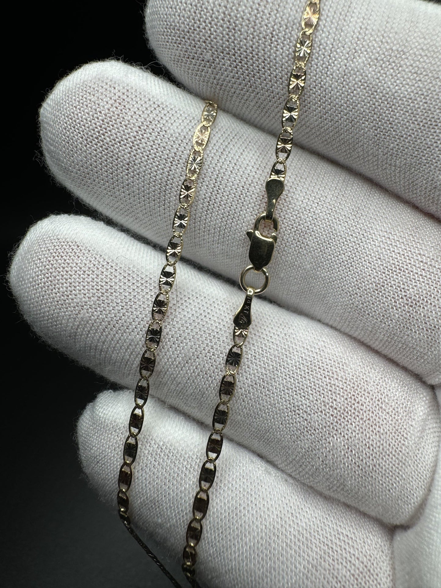 16” 14k Gold Tri-Color Valentin o Link 2mm 2.26g