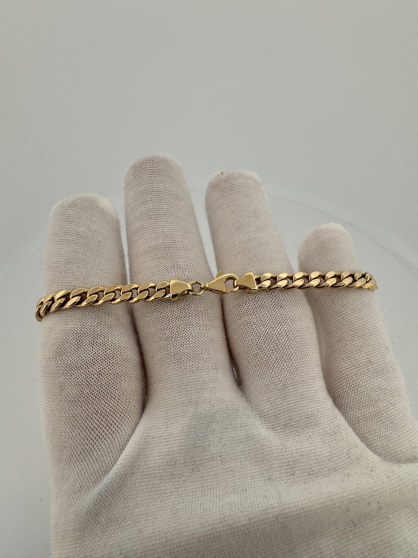 8” 14k Yellow Gold Cuban ID Bracelet 5mm 6.65g