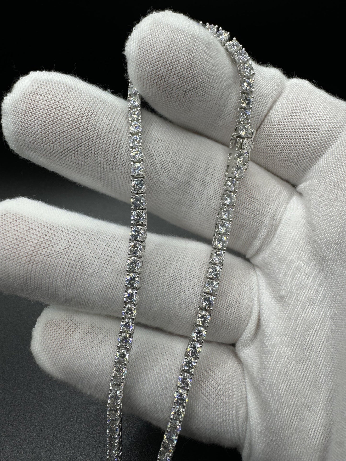 18” 3mm 11ctw Moissanite & Silver Tennis Chain 20.4g