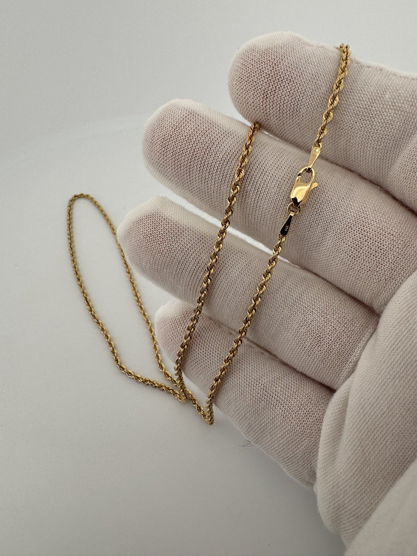 18” 14k Yellow Gold Rope 2mm 7.13g