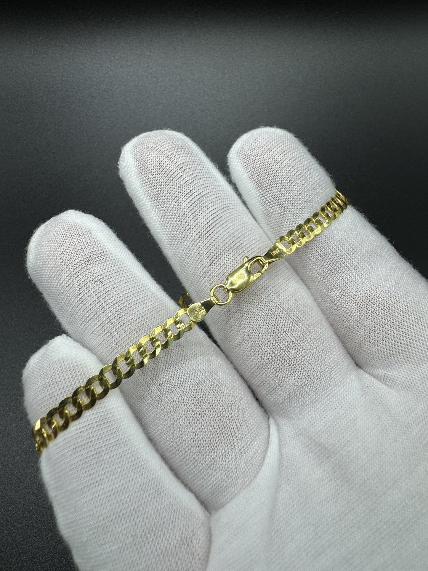 7.5” 14k Yellow Gold Tight Link Curb Bracelet 5mm 4.42g